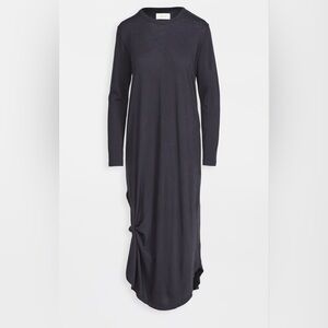 THE GREAT. Black Long Sleeve Knotted Tee Dress size 1